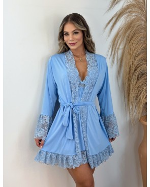 Conforto e Estilo: Camisola com Robe de Manga Longa para Noites Aconchegantes