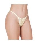 Calcinha Tanga com Regulagem em Tule e Renda