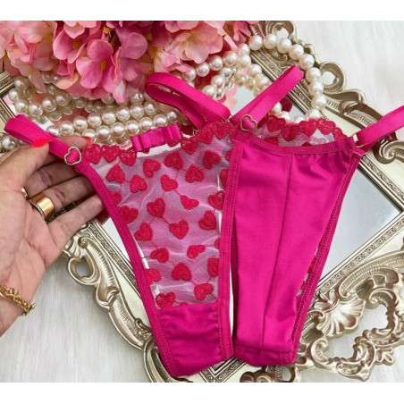 Calcinha Love Fio Duplo em Tule Bordado - Várias Cores